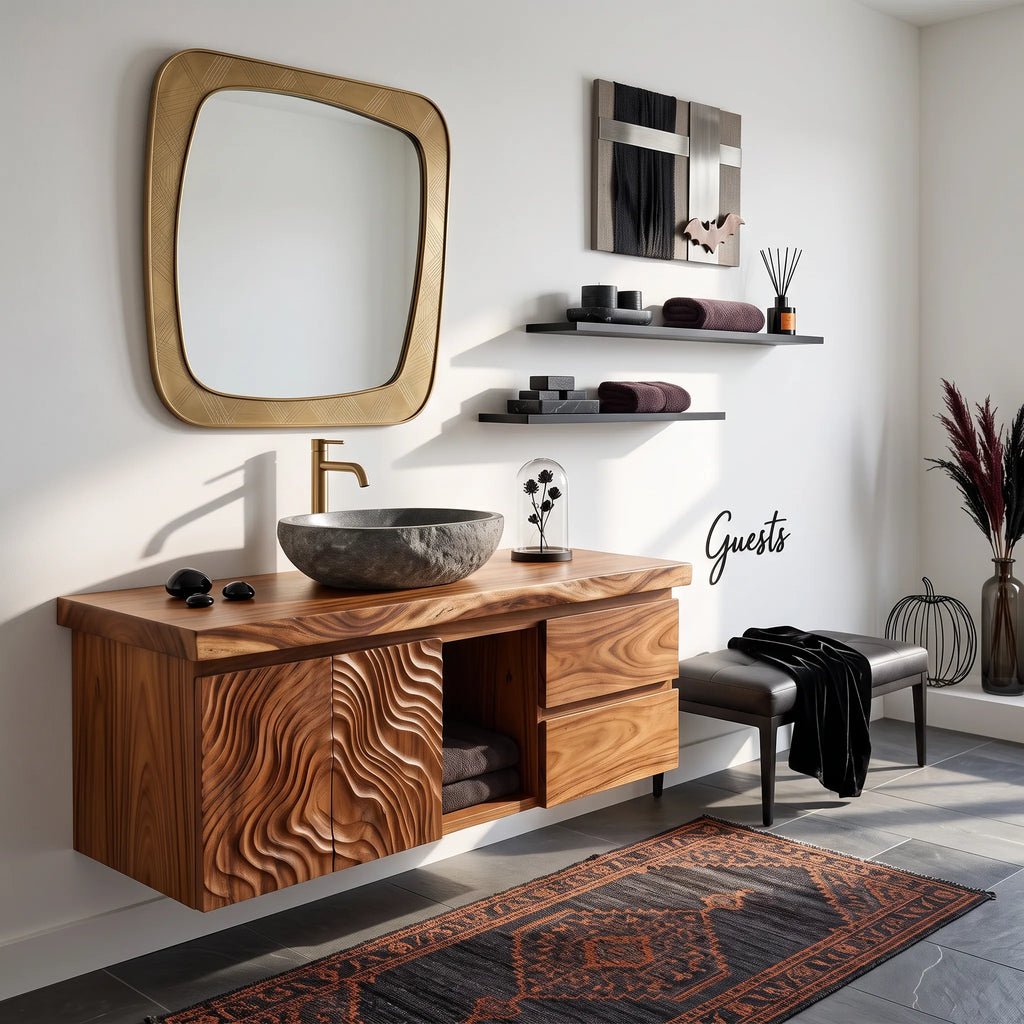 Contemporary Halloween Floating Bathroom Vanity Urban Loft