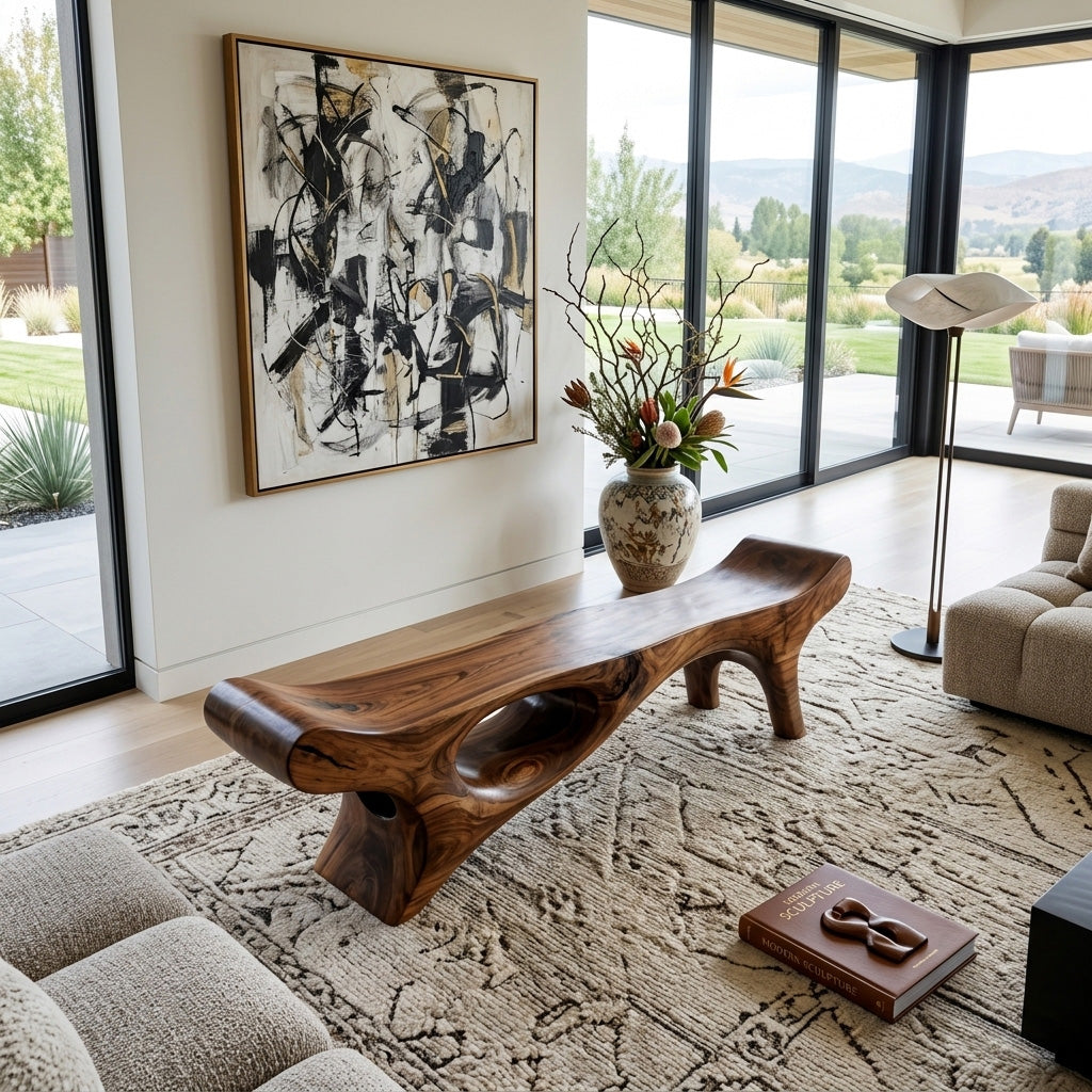 Artistic Bench For Living Room Or Entryway