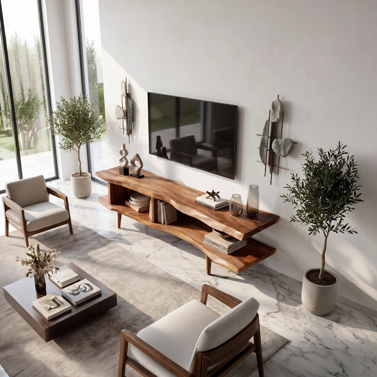Contemporary Linear TV Stand For Apartment Interior