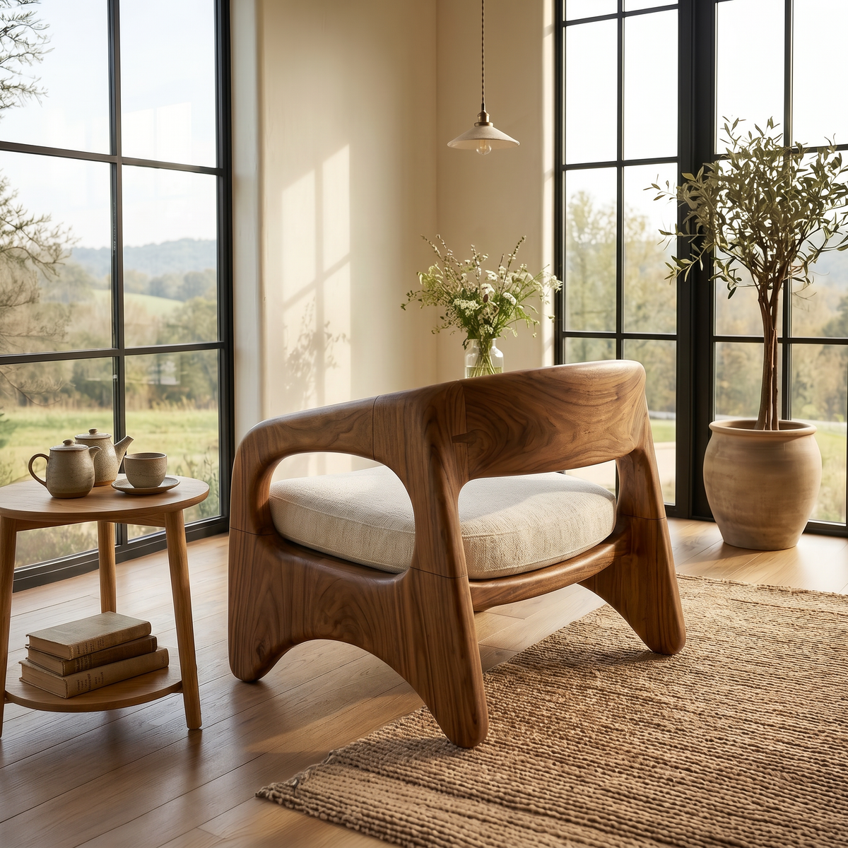 Coastal Contemporary Accent Chair Ocean View Living Room