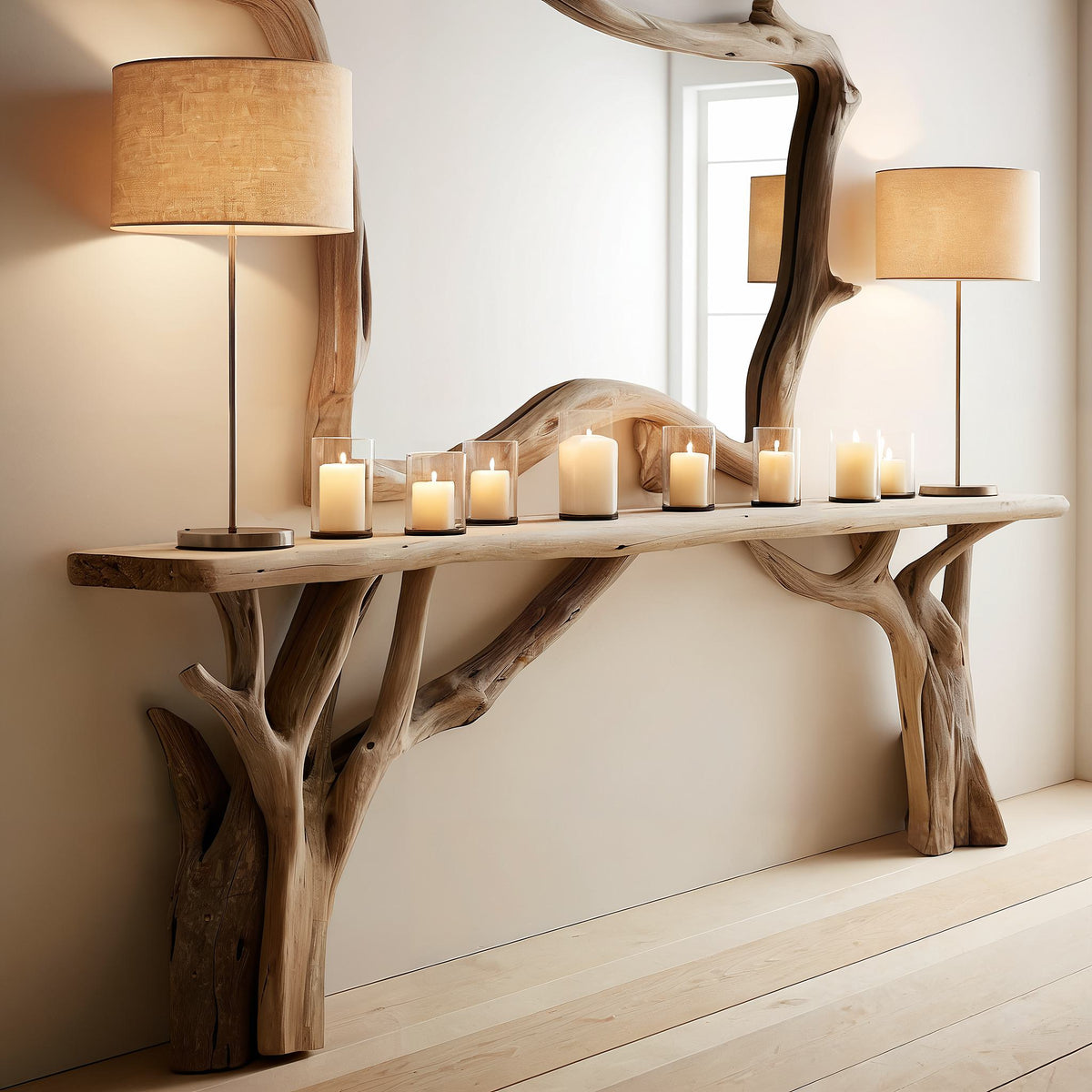 Decorative Wooden Floating Edge Entryway Table - view 2