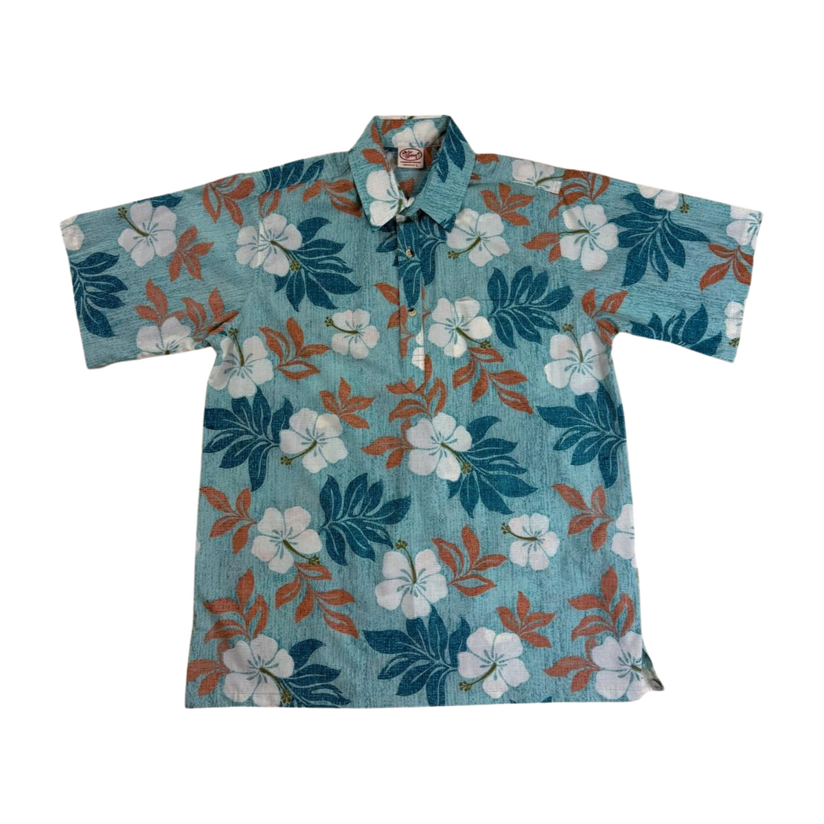Hibiscus Cross (Aqua) Hawaiian Shirts
