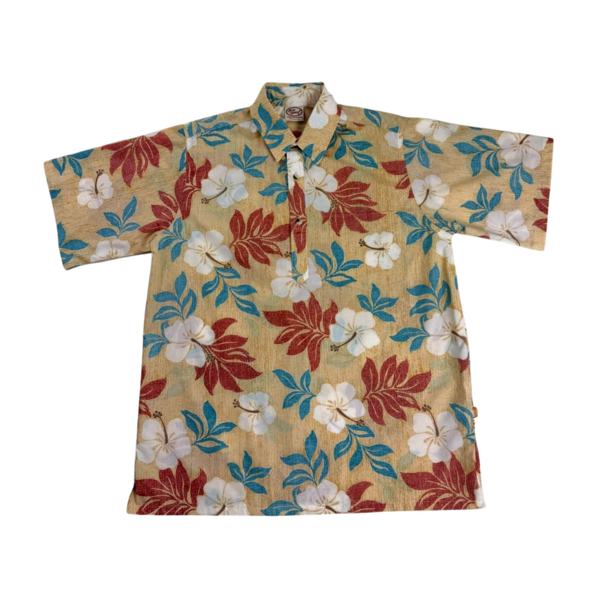 Hibiscus Cross (Butter) Hawaiian Shirts