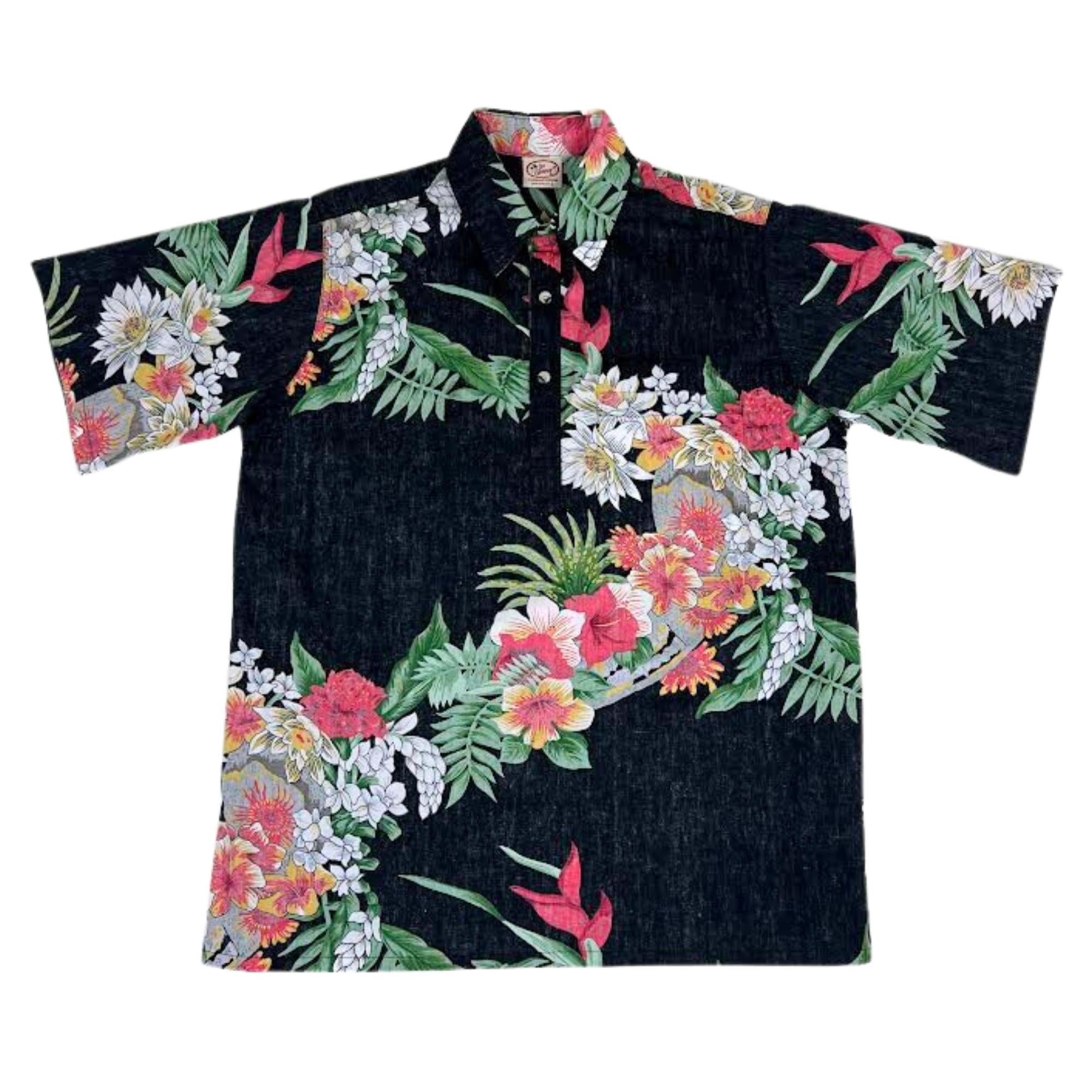 Aloha Nui Pullover (Black) Hawaiian Shirts