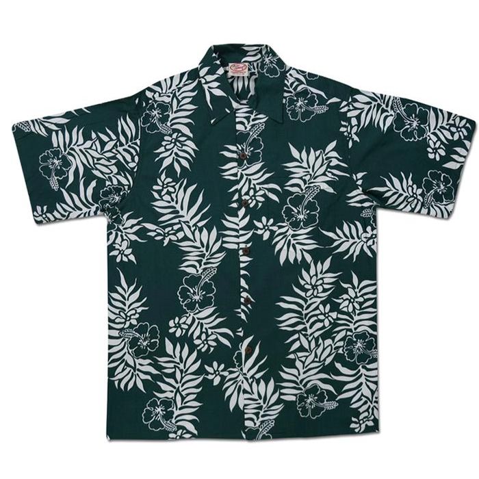 Mini Tahitian (Green/White) Hawaiian Shirts