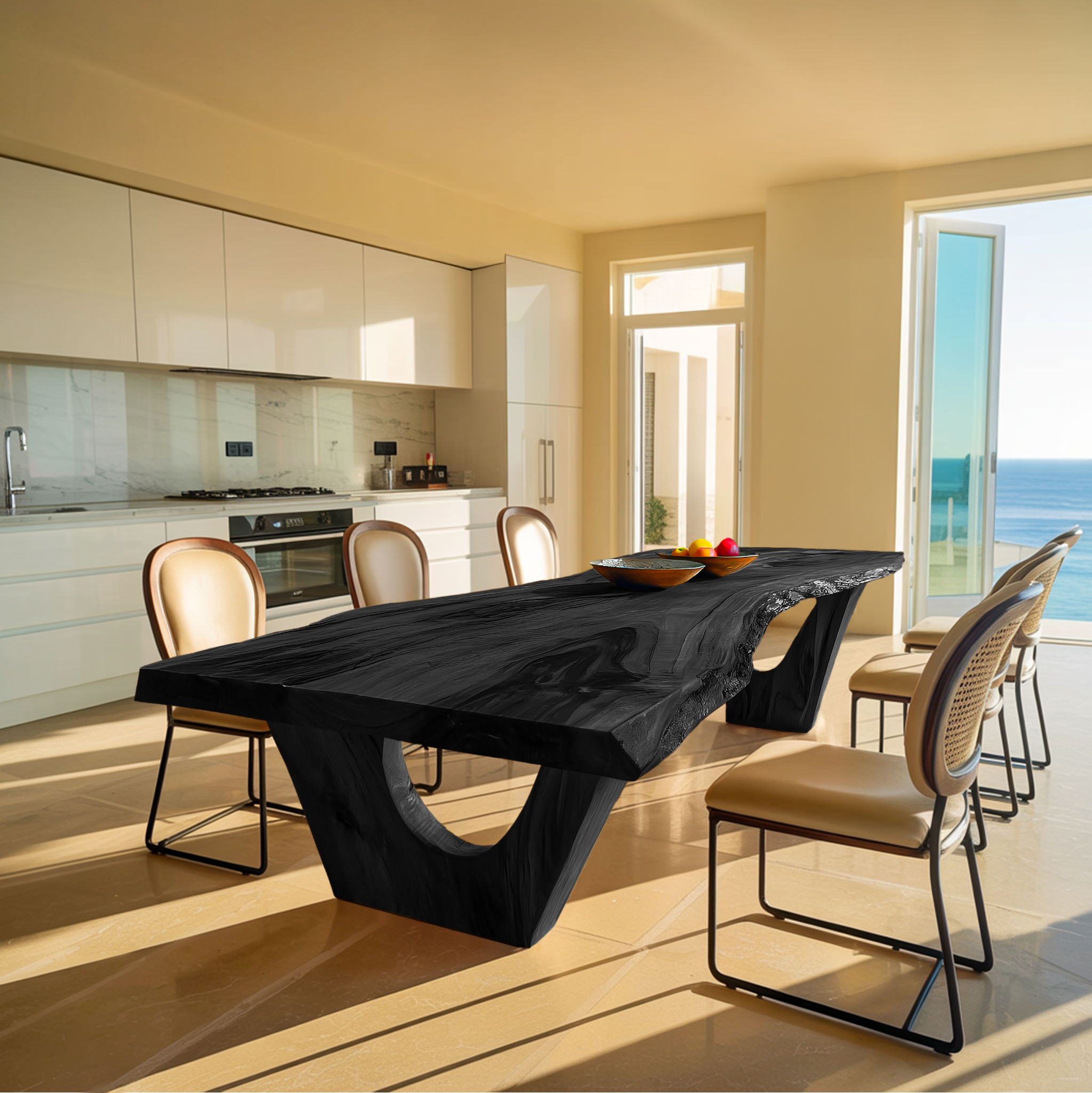 Contemporary Dining Table With Live Edge For Elegant Homes