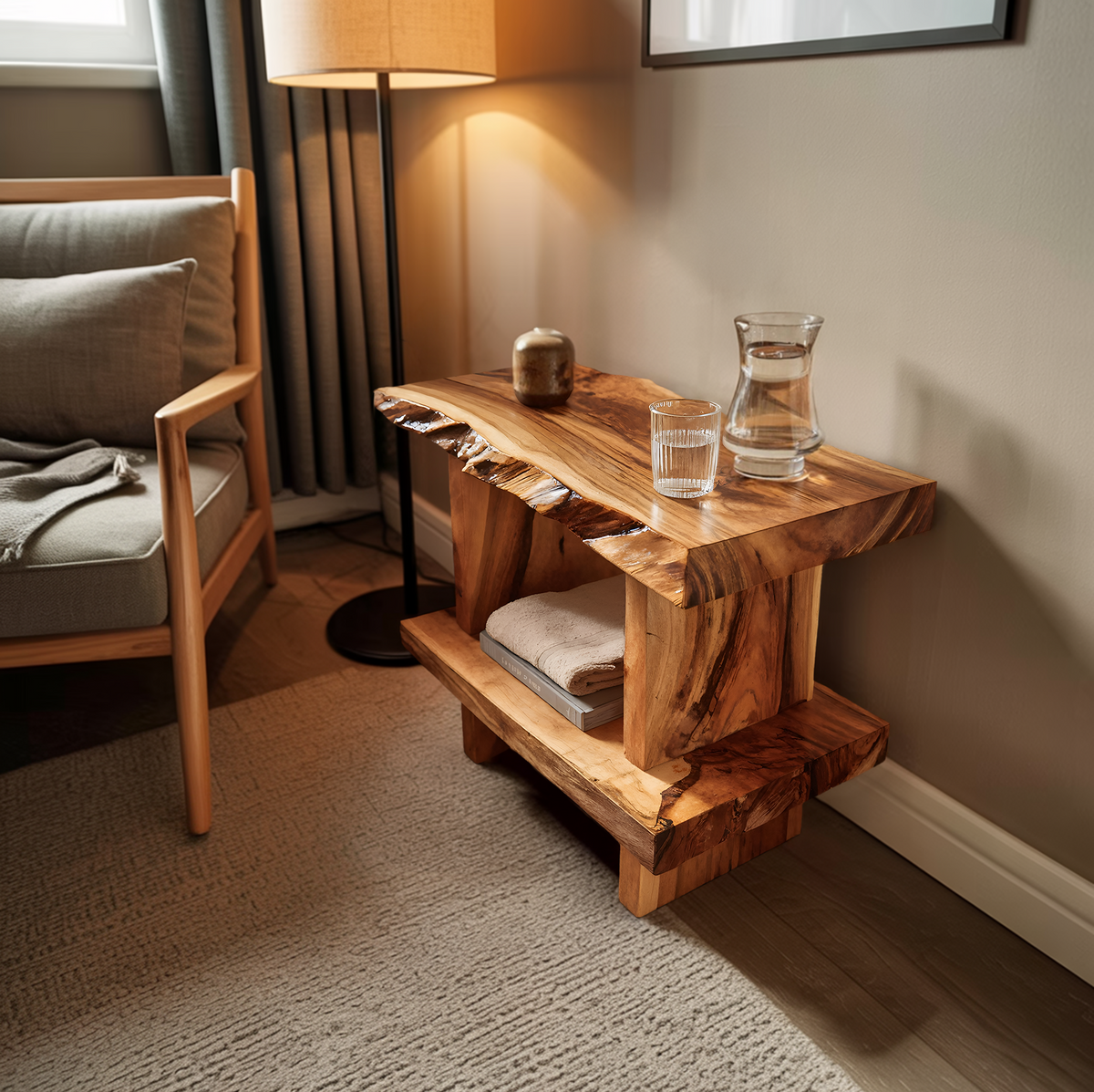 Artistic Large Display Shelf For Living Room Storage And Decor