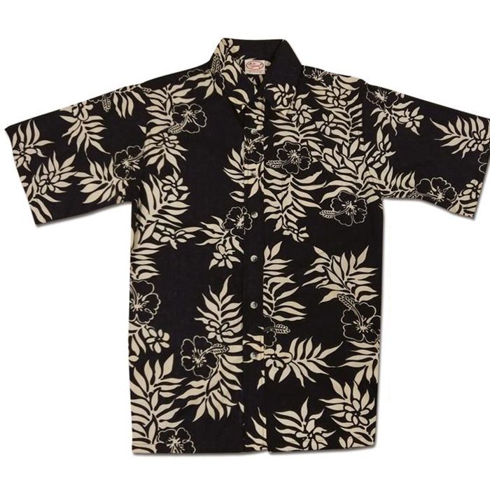 Mini Tahitian Reverse (Black/Sand) Hawaiian Shirts