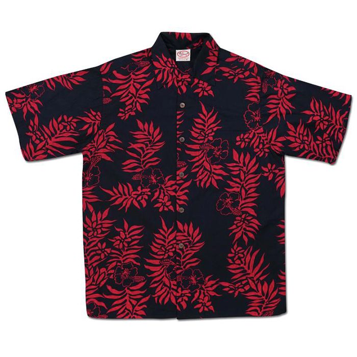 Mini Tahitian (Black/Red) Hawaiian Shirts