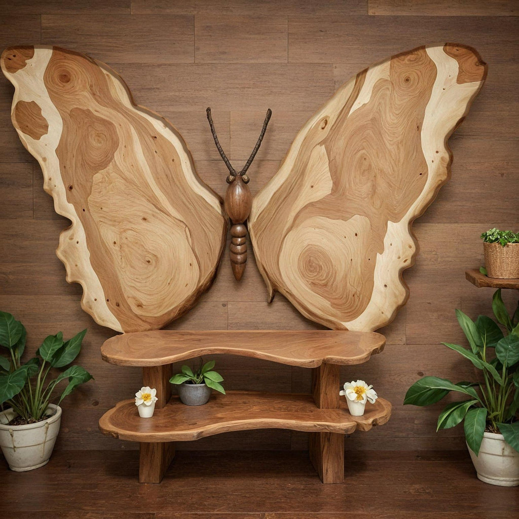 Bohemian Boho Lifestyle Wooden Butterfly Shaped Wall Art For Home Decor And Unique Gift - view 3