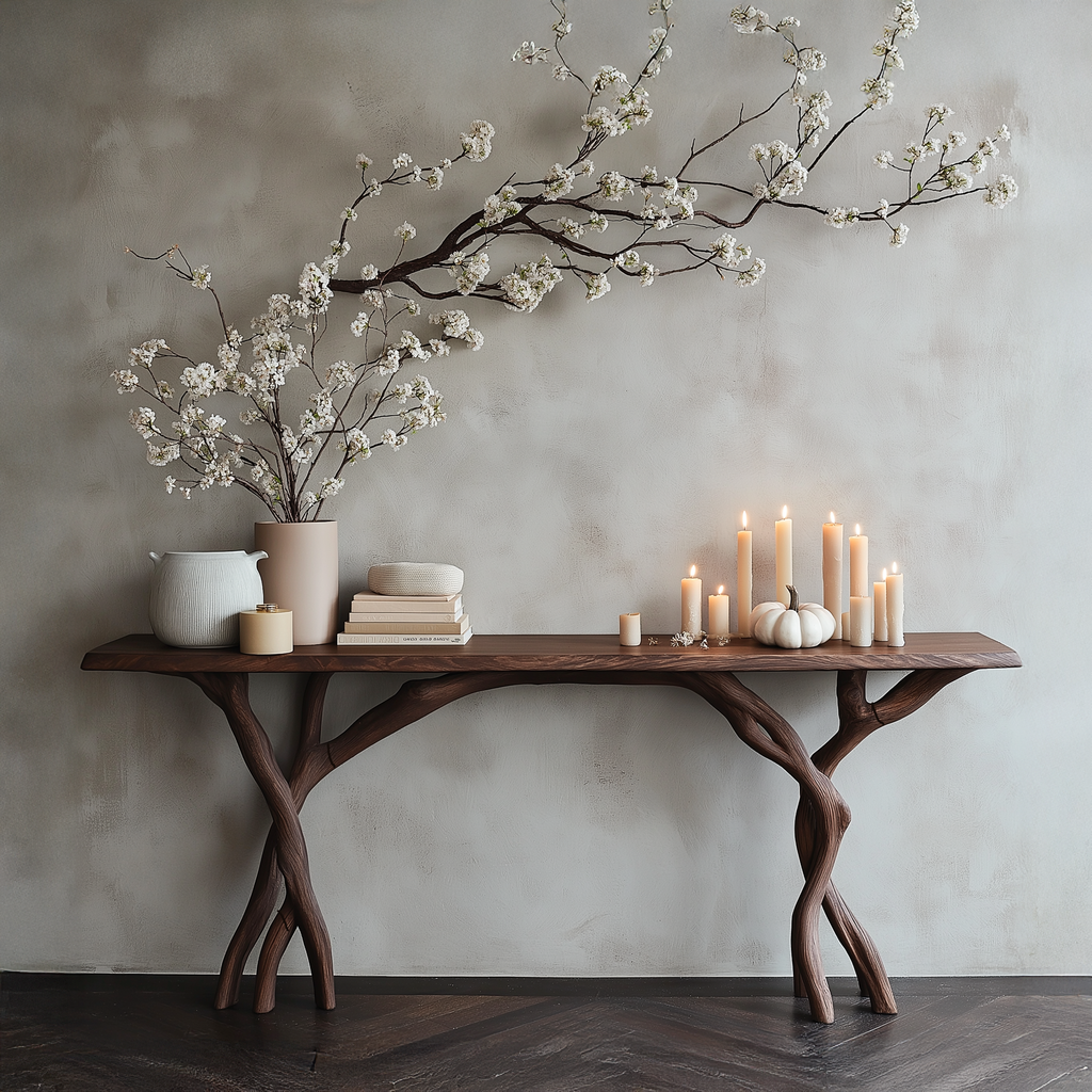 Driftwood Console Table Live Edge Rustic Wood Gift - view 3