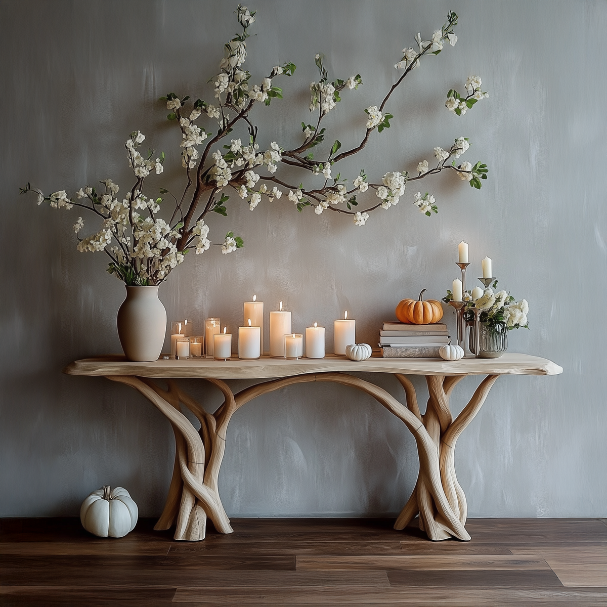 Driftwood Console Table Live Edge Rustic Wood Art Gift - view 3