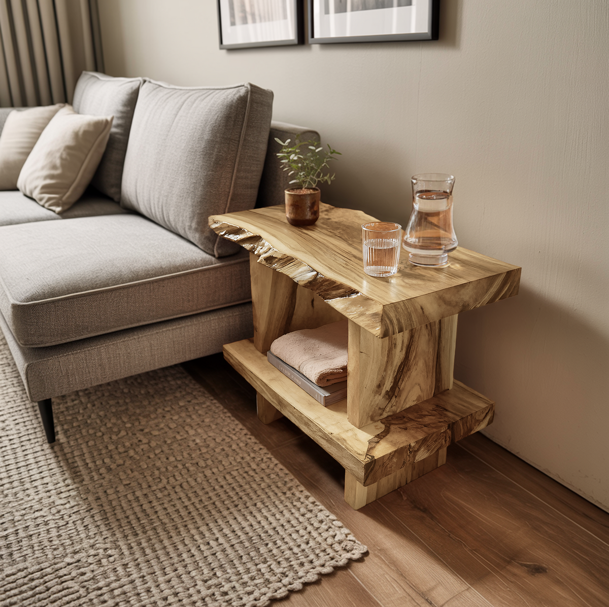 Artistic Large Display Shelf For Living Room Storage And Decor