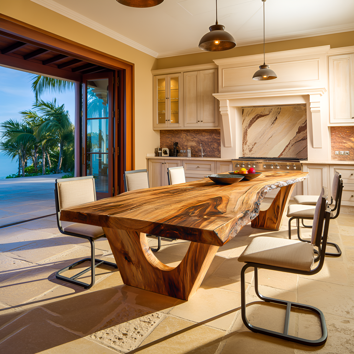 Contemporary Dining Table With Live Edge For Elegant Homes