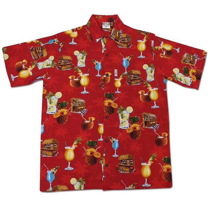 Barefoot Bar (Red) Hawaiian Shirts