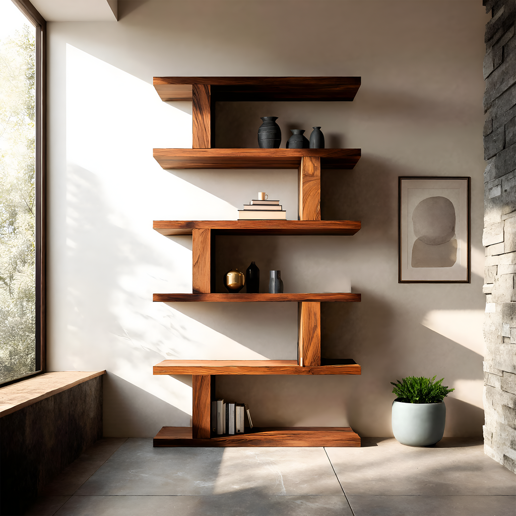 Contemporary Bookshelf With Clean Lines For Living Room