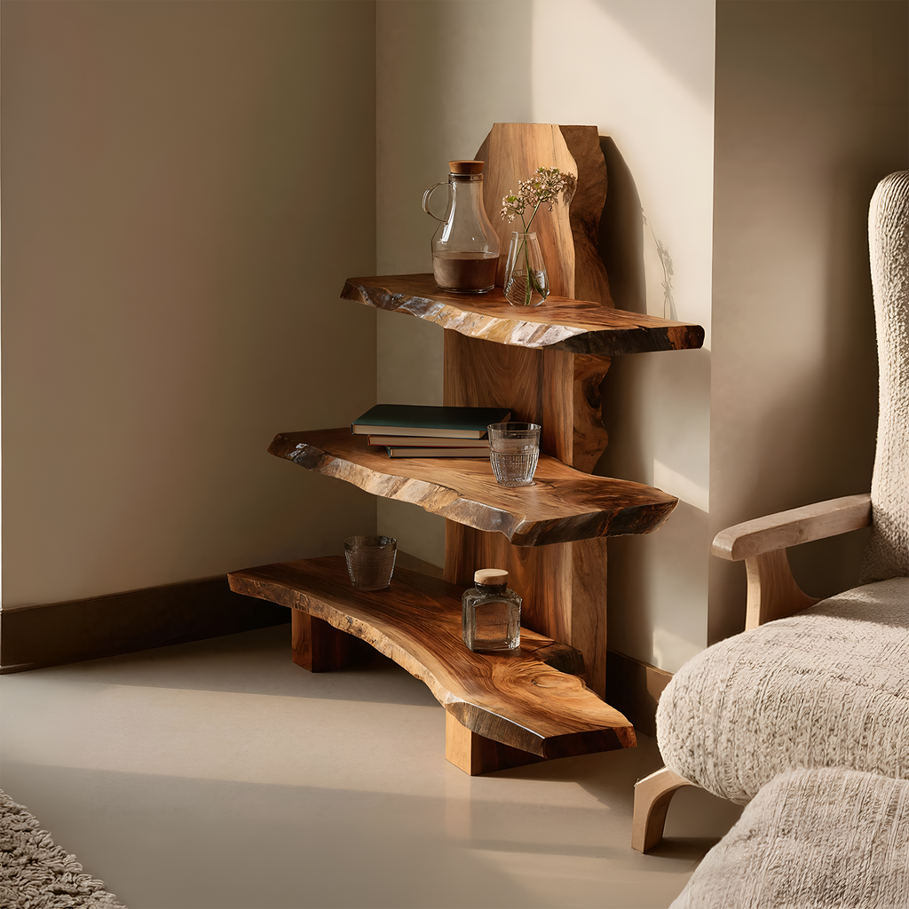 Contemporary Handmade Spice Shelf For Kitchen Storage And Decor
