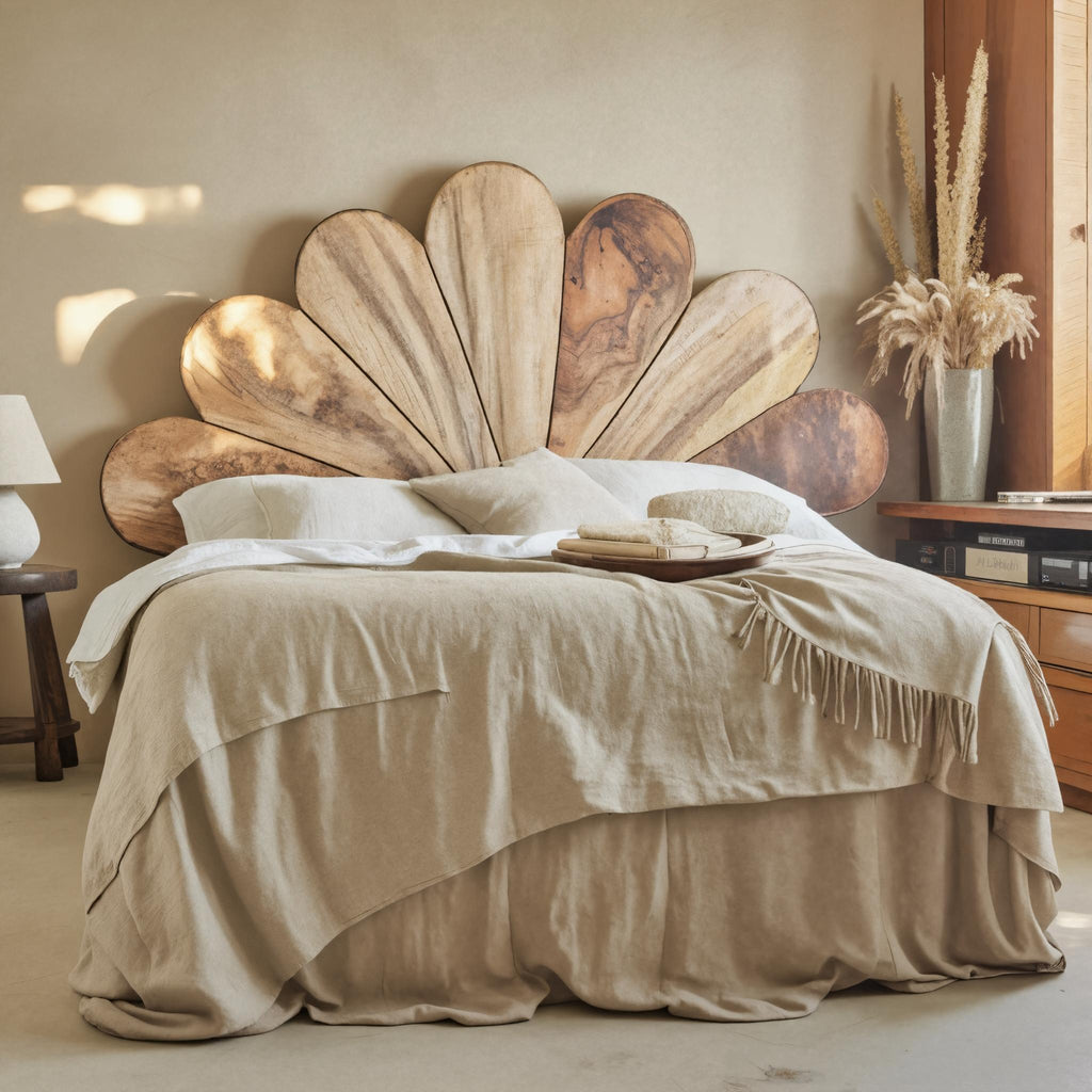 Boho Flower Petal Headboard And Bed Frame For Queen And King Bedroom