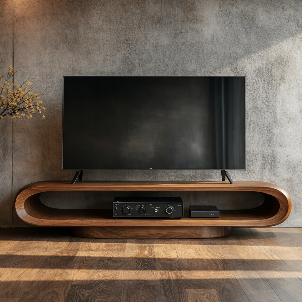 Artistic Curved TV Stand Entertainment Living Room And Lounge - view 3
