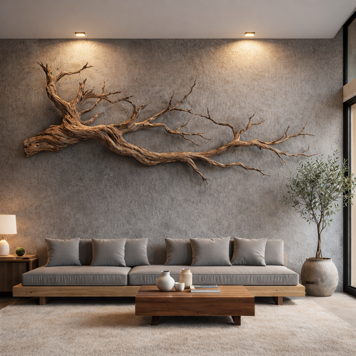 Abstract Tree Limb Solid Wood Wall Art Artistic Interior Accent - view 3