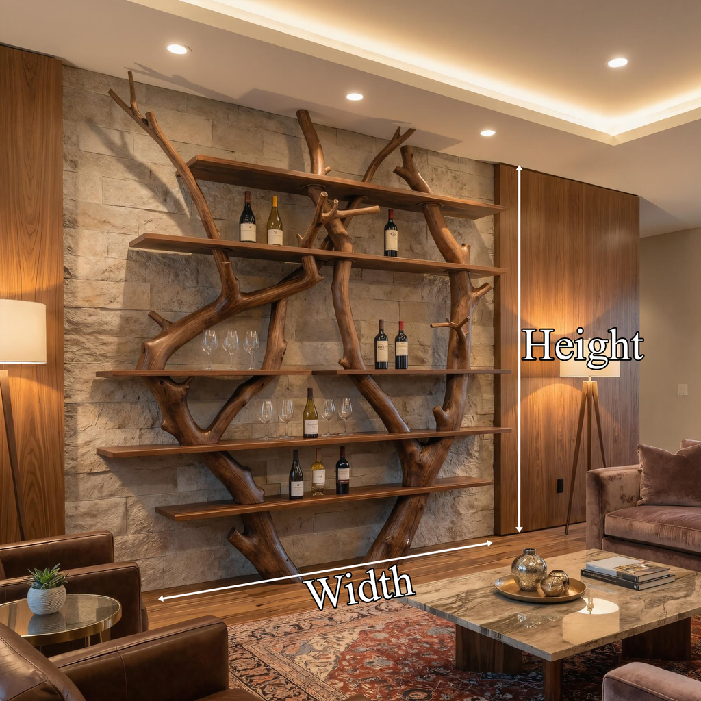 Contemporary Wooden Wine Rack Wall Shelf For Kitchen Dining Room Home Bar - view 6