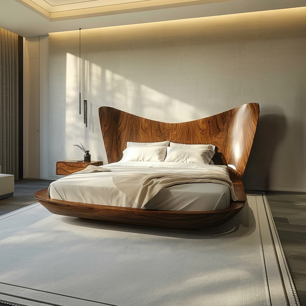 Contemporary Minimalist Bed Frame Bedroom Interior - view 3