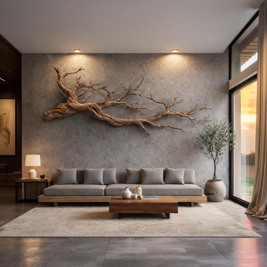 Abstract Tree Limb Solid Wood Wall Art Artistic Interior Accent - view 2