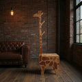 Adorable Giraffe Nightstand With Hooks And Drawer For Kids Room And