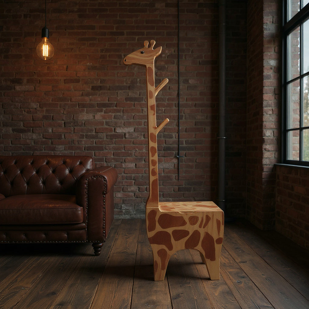 Adorable Giraffe Nightstand With Hooks And Drawer For Kids Room And