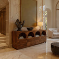 Arched Niche Wooden Sideboard For Living Room