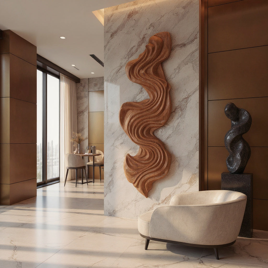 Artisan Vertical Wave Wall Sculpture For Home
