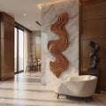 Artisan Vertical Wave Wall Sculpture For Home