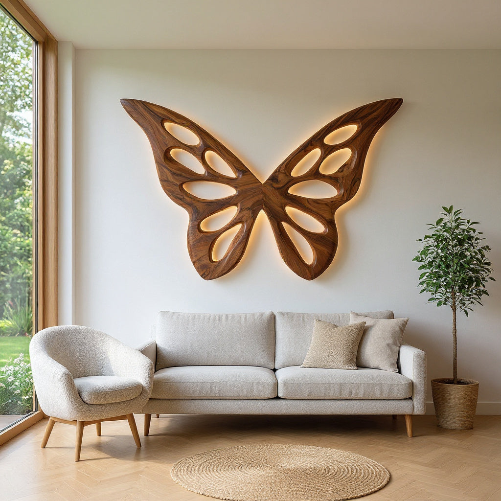 Artistic Butterfly Wooden Wall Art For Bedroom Or Lounge Decor