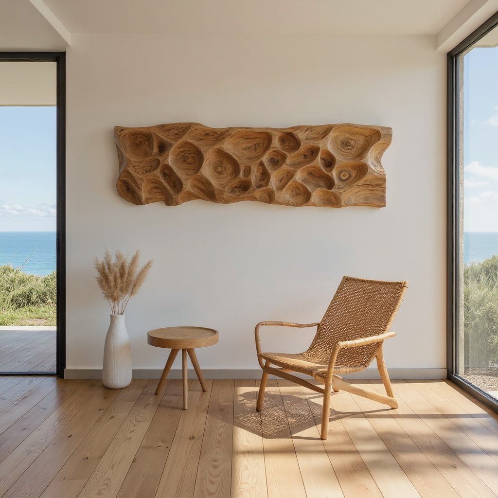 Artistic Carved Wall Art With Organic Texture For Entryway