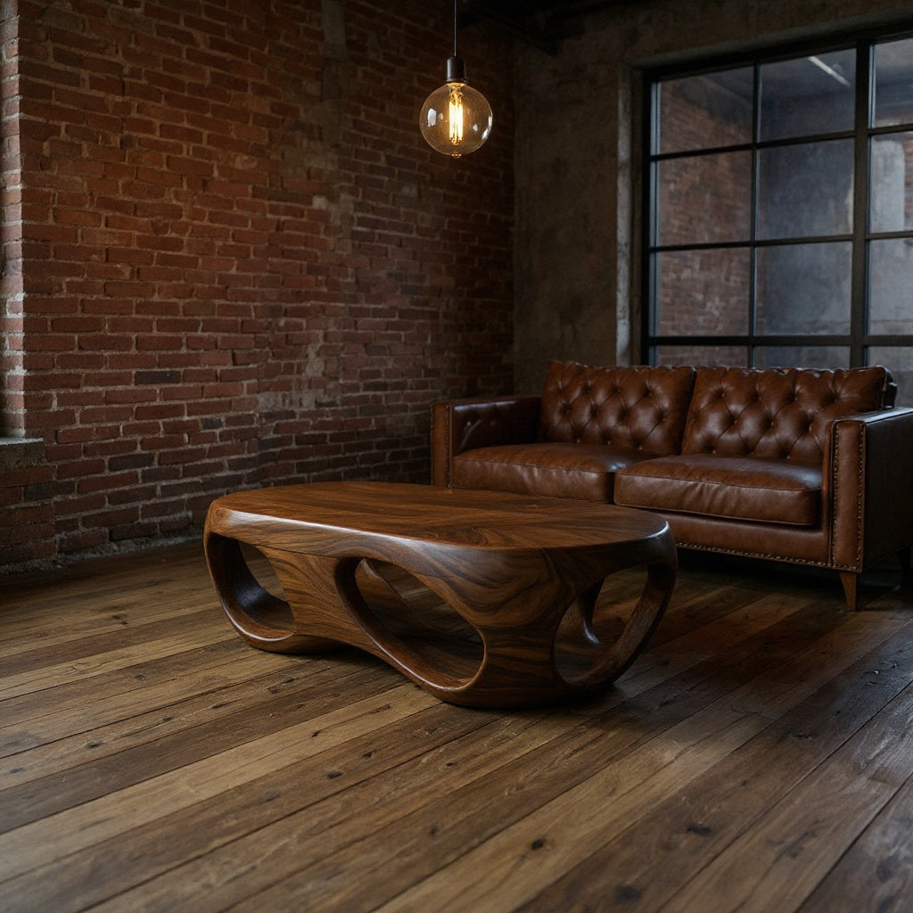 Artistic Coffee Table Carved Hollow Design For Lounge Space