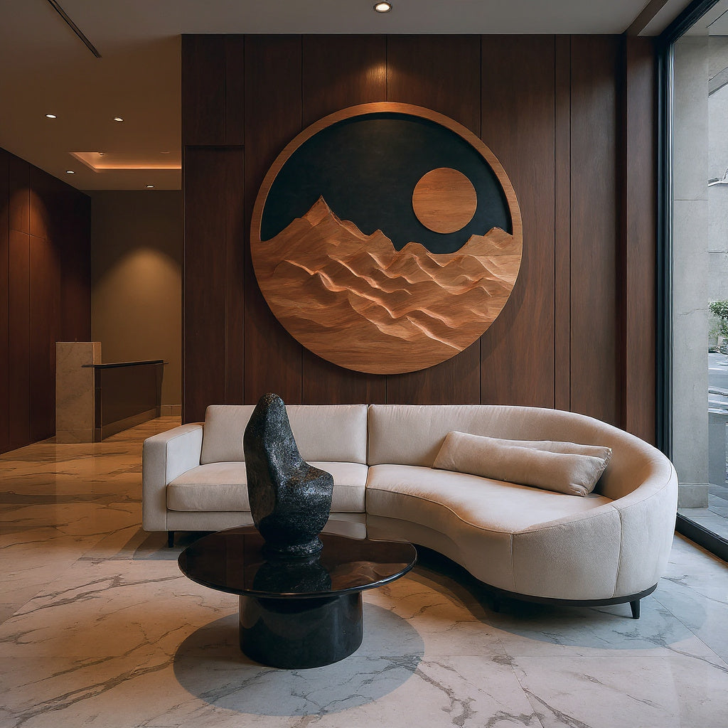 Artistic Mountain Sun Wall Hanging For Modern Home