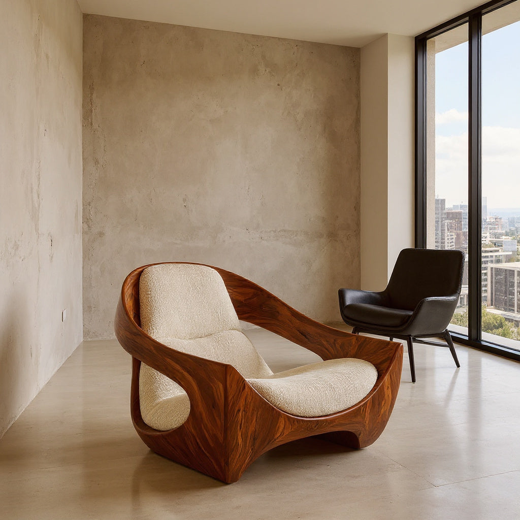Artistic Natural Wood Chair For Contemporary Living Room