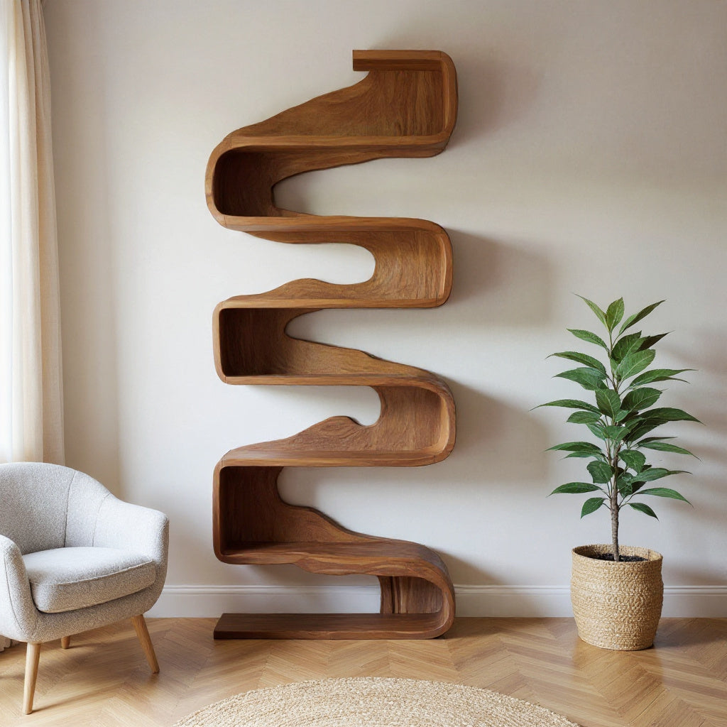 Artistic Sculptural Bookshelf For Living Room