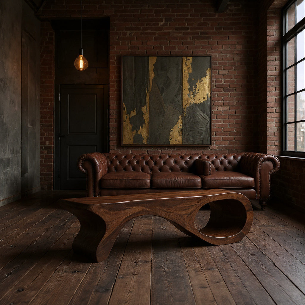 Artistic Sculptural Organic Bench For Entryway Decor