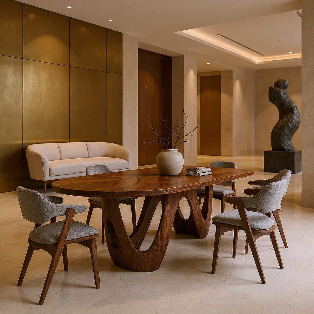 Artistic W-shape Leg Dining Table For Contemporary Dining Room