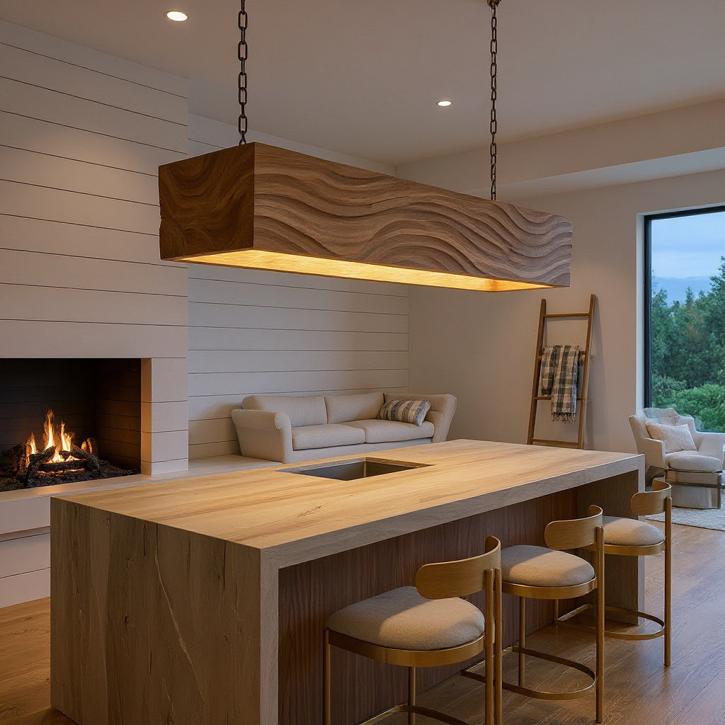 Artistic Wooden Pendant Light For Dining Room