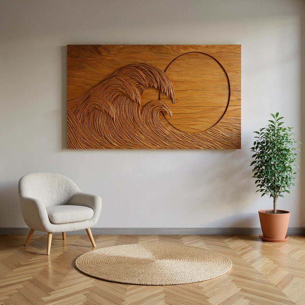 Artistic Wooden Seascape Wall Art For Modern Home