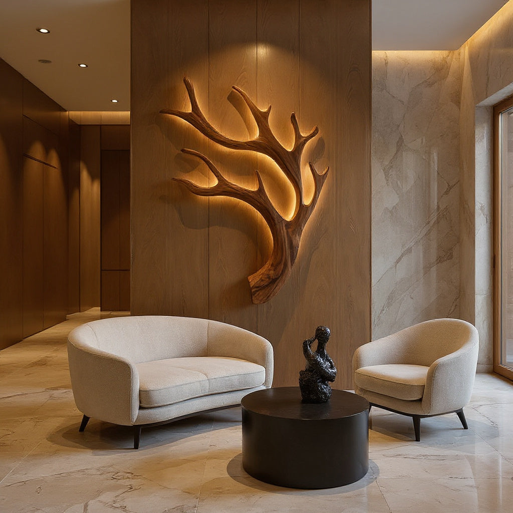 Artistic Wooden Wall Light For Quiet Luxury Interior