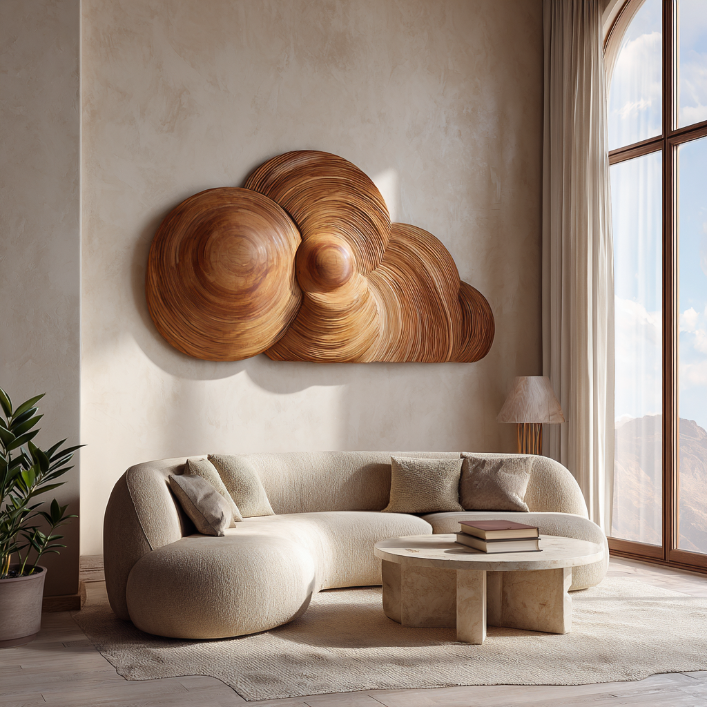 Artistic Wooden Cloud Wall Art For Interior Decor