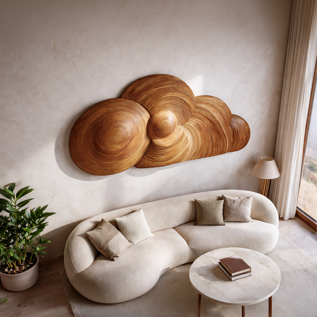 Artistic Wooden Cloud Wall Art For Interior Decor