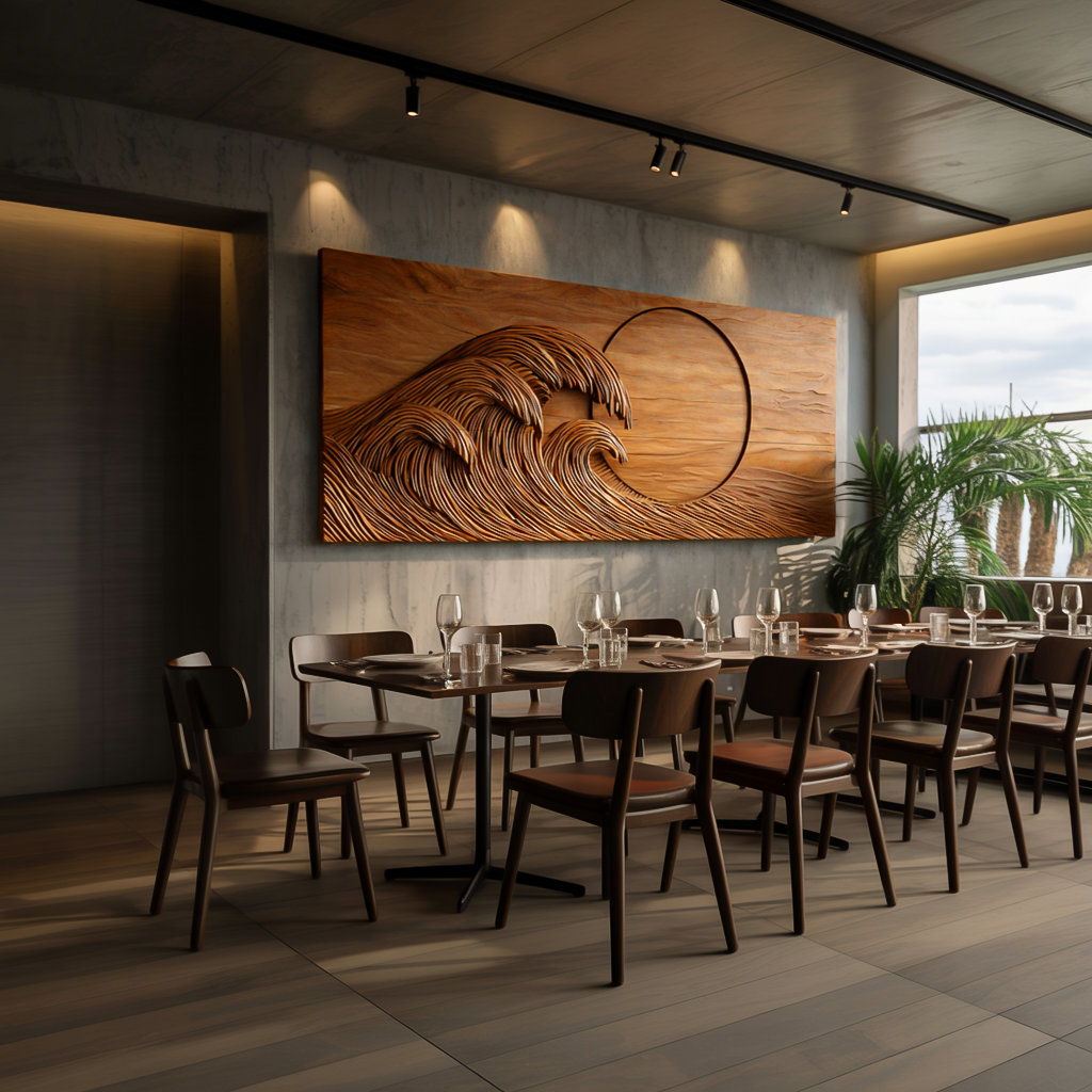 Artistic Wooden Seascape Wall Art For Modern Home