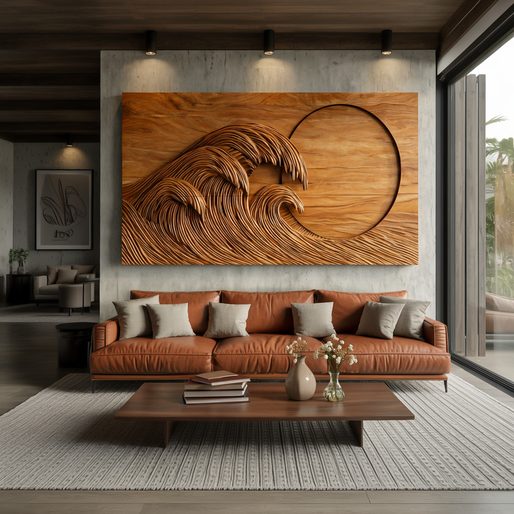 Artistic Wooden Seascape Wall Art For Modern Home