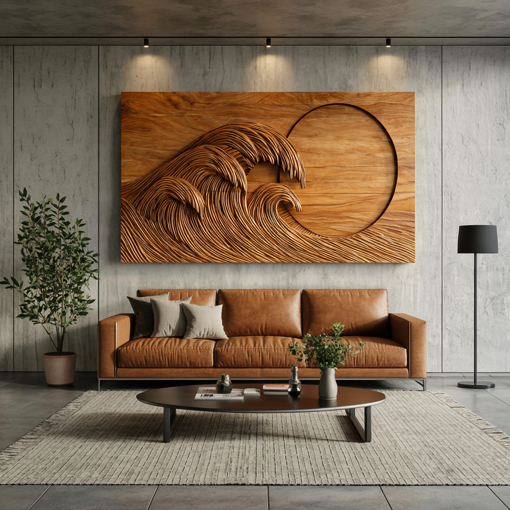 Artistic Wooden Seascape Wall Art For Modern Home