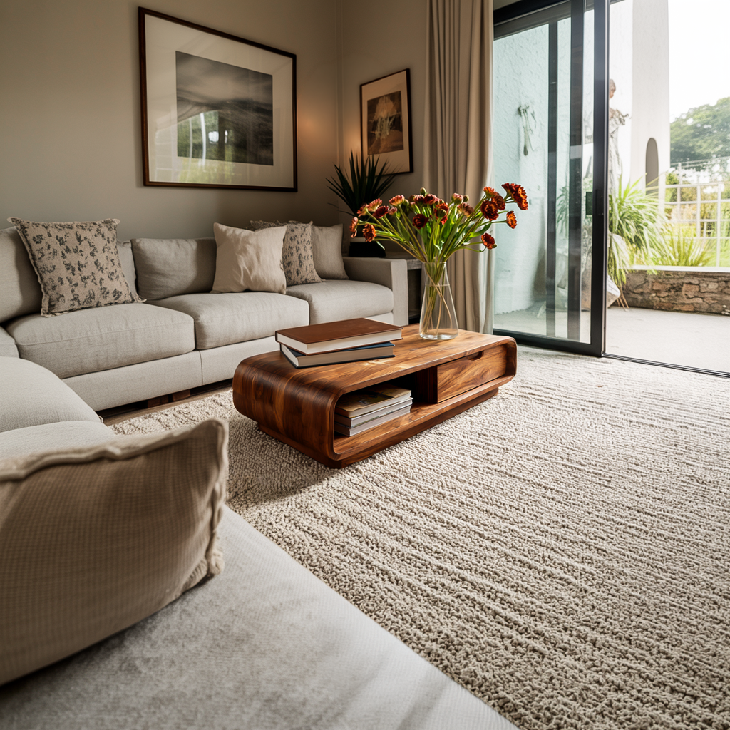 Coffee Table With Drawer Curved Silhouette For Contemporary Interior