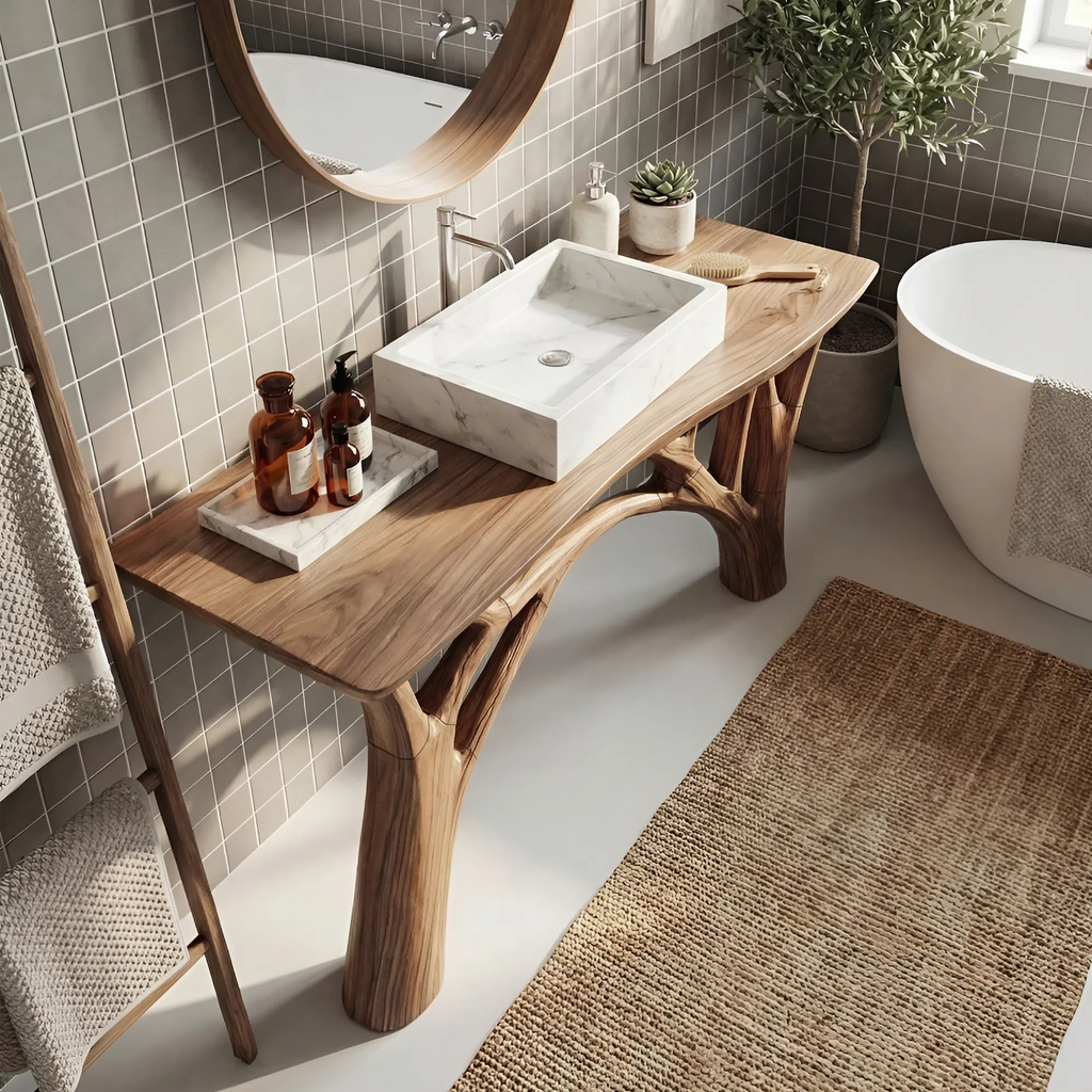 Contemporary Live Edge Vanity For Minimal Bathroom Space